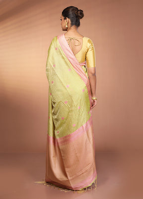 Green Kanjivaram Silk Saree With Blouse Piece
