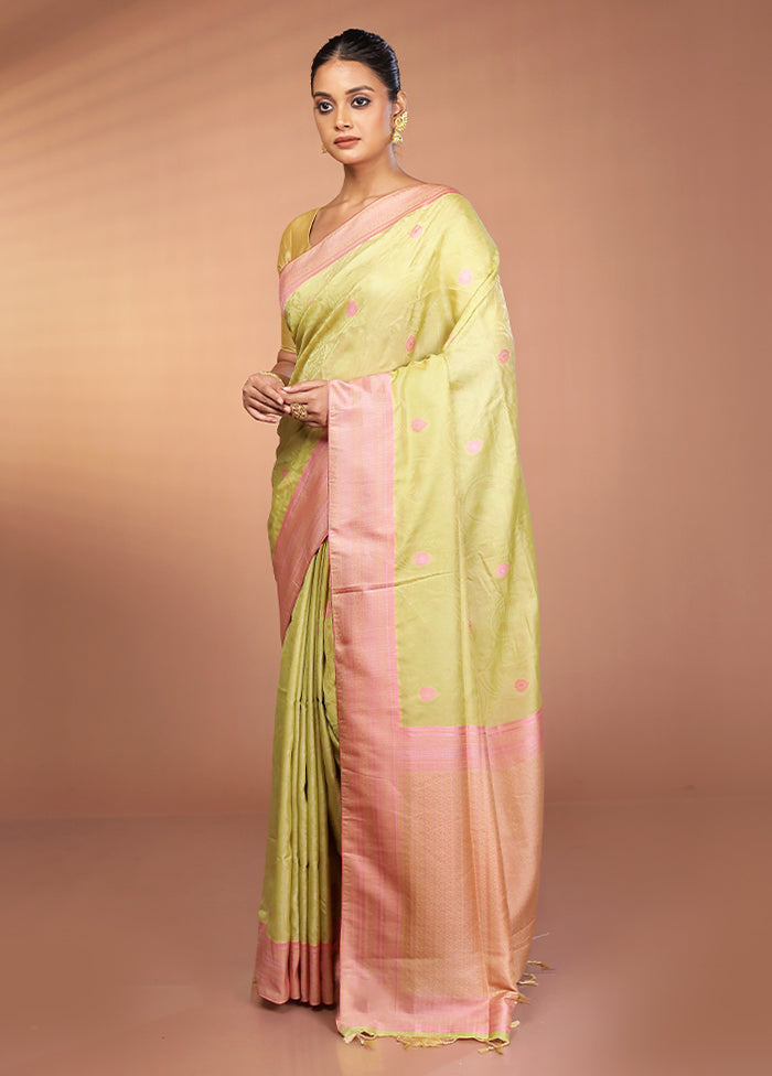 Green Kanjivaram Silk Saree With Blouse Piece