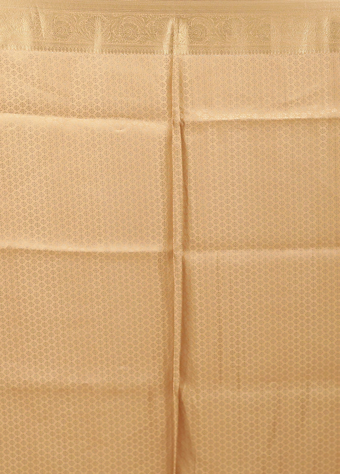 Yellow Dupion Silk Saree With Blouse Piece