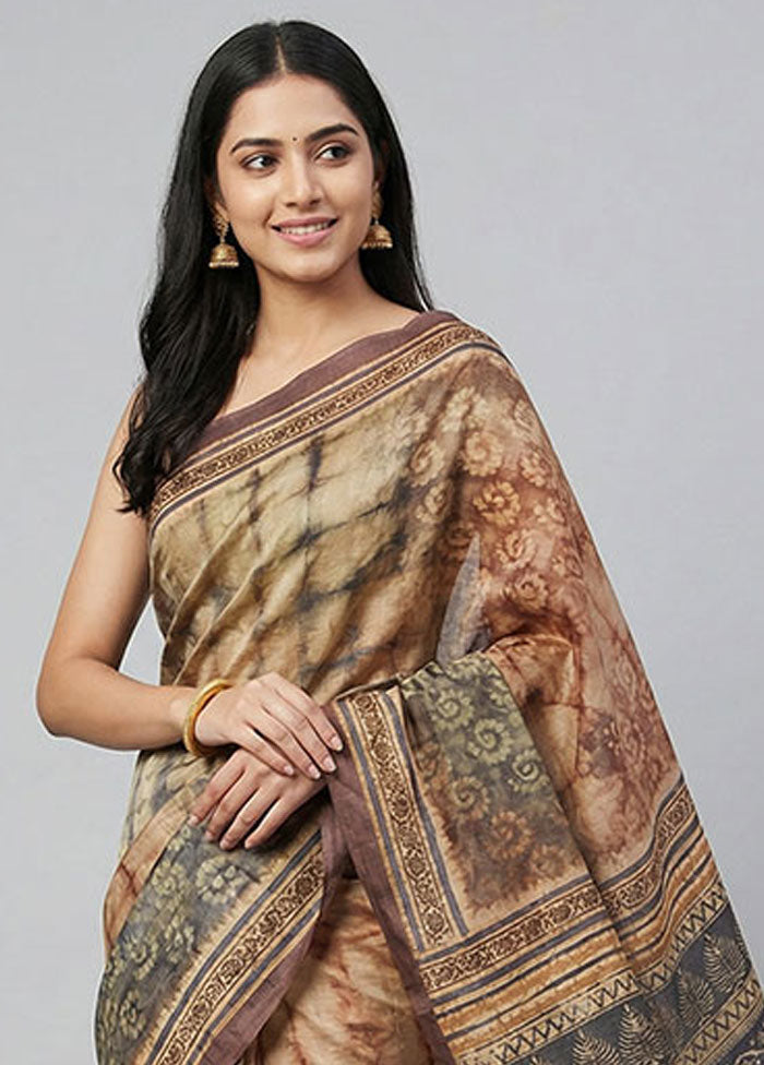 Multicolor Dupion Silk Saree With Blouse Piece