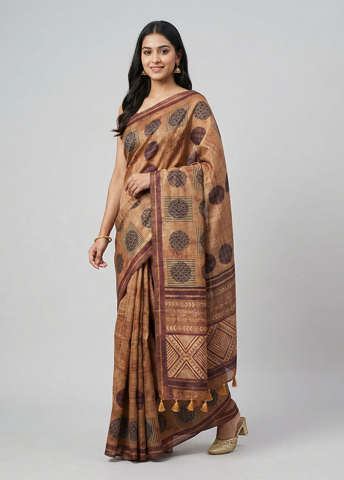 Grey Dupion Silk Saree With Blouse Piece