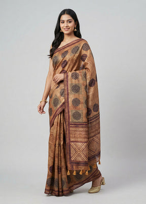 Grey Dupion Silk Saree With Blouse Piece