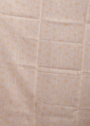 White Chanderi Silk Saree With Blouse Piece