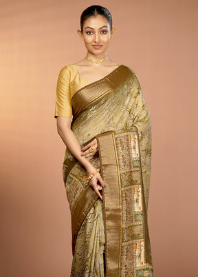 Brown Dupion Silk Saree With Blouse Piece