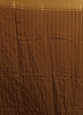 Brown Dupion Silk Saree With Blouse Piece