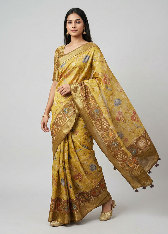 Brown Dupion Silk Saree With Blouse Piece