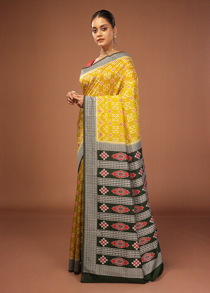 Green Bomkai Silk Saree Without Blouse Piece