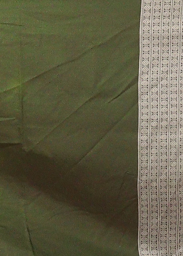 Green Bomkai Silk Saree Without Blouse Piece
