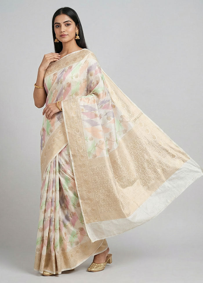 Green Dupion Silk Saree With Blouse Piece