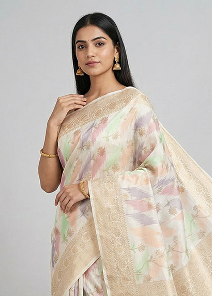 Green Dupion Silk Saree With Blouse Piece