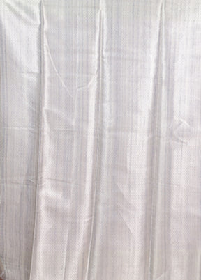 Grey Dupion Silk Saree With Blouse Piece