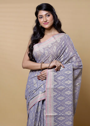 Green Cotton Saree With Blouse Piece