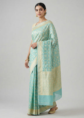 Pink Kora Silk Saree With Blouse Piece