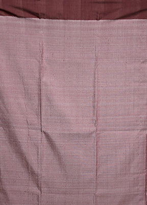 Cream Handloom Tussar Pure Silk Saree With Blouse Piece