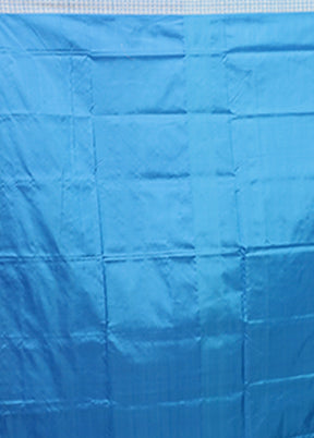 Blue Handloom Bomkai Pure Silk Saree With Blouse Piece