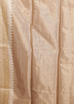 Cream Tissue Silk Saree With Blouse Piece