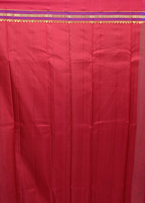 Purple Handloom Kanjivaram Pure Silk Saree With Blouse Piece