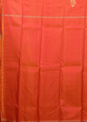 Cream Handloom Kanjivaram Pure Silk Saree With Blouse Piece