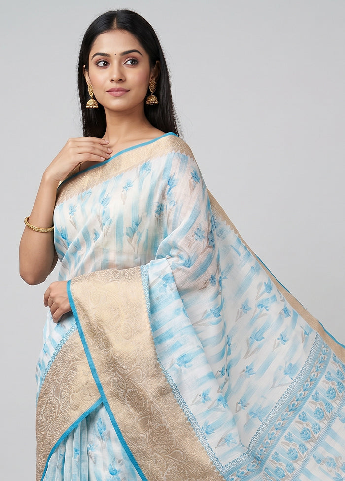 Multicolor Cotton Saree With Blouse Piece