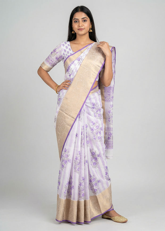 Multicolor Cotton Saree With Blouse Piece