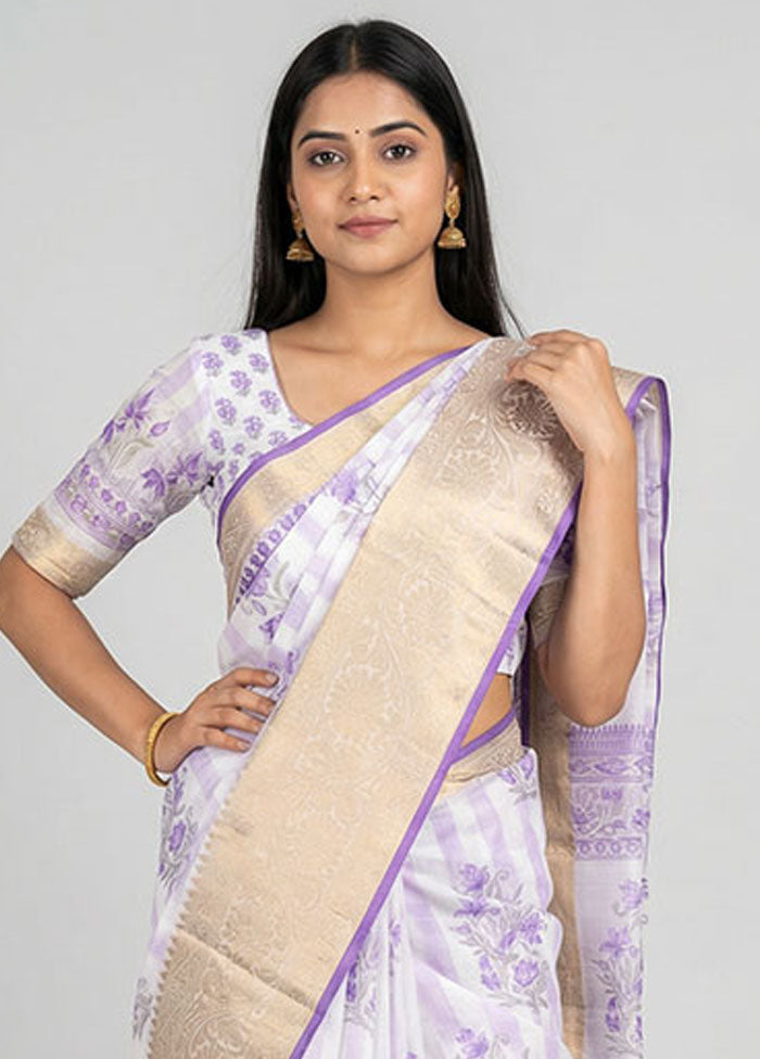 Multicolor Cotton Saree With Blouse Piece