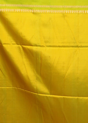 Orange Handloom Kanchipuram Pure Silk Saree With Blouse Piece