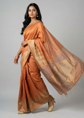 Pink Handloom Kanchipuram Pure Silk Saree With Blouse Piece