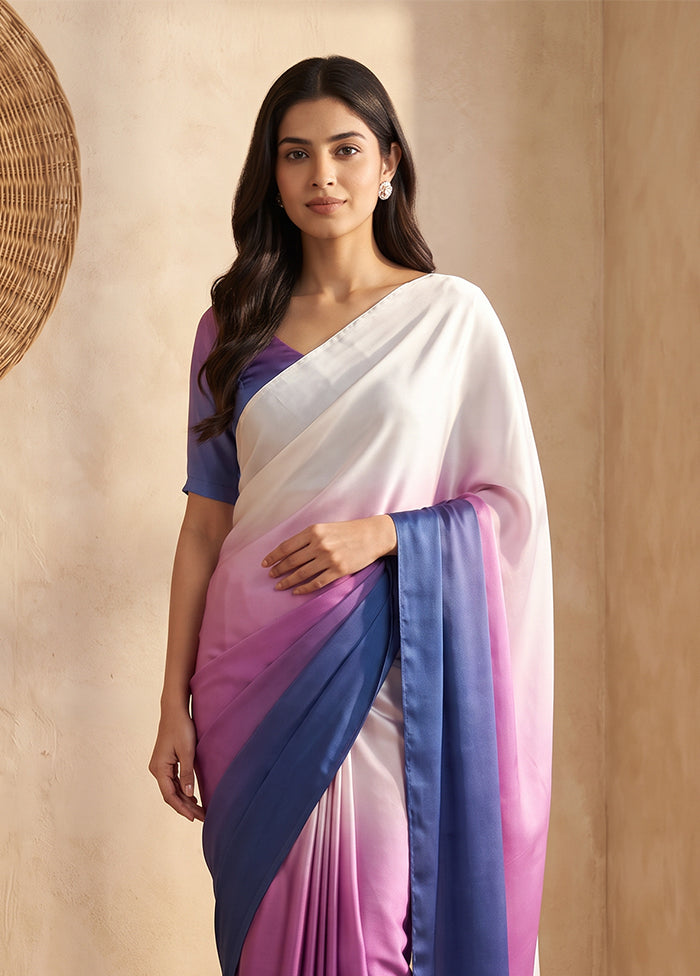 Multicolor Printed Silk Saree Without Blouse Piece