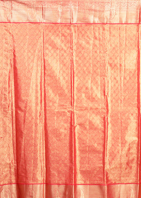Gold Kanjivaram Silk Saree With Blouse Piece