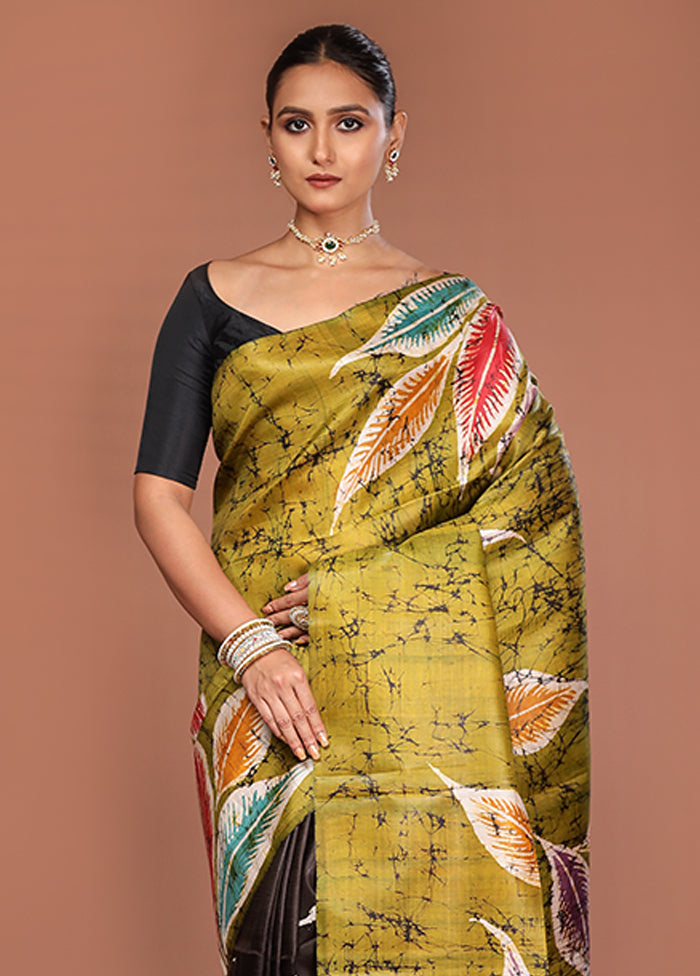 Multicolor Printed Pure Silk Saree Without Blouse Piece