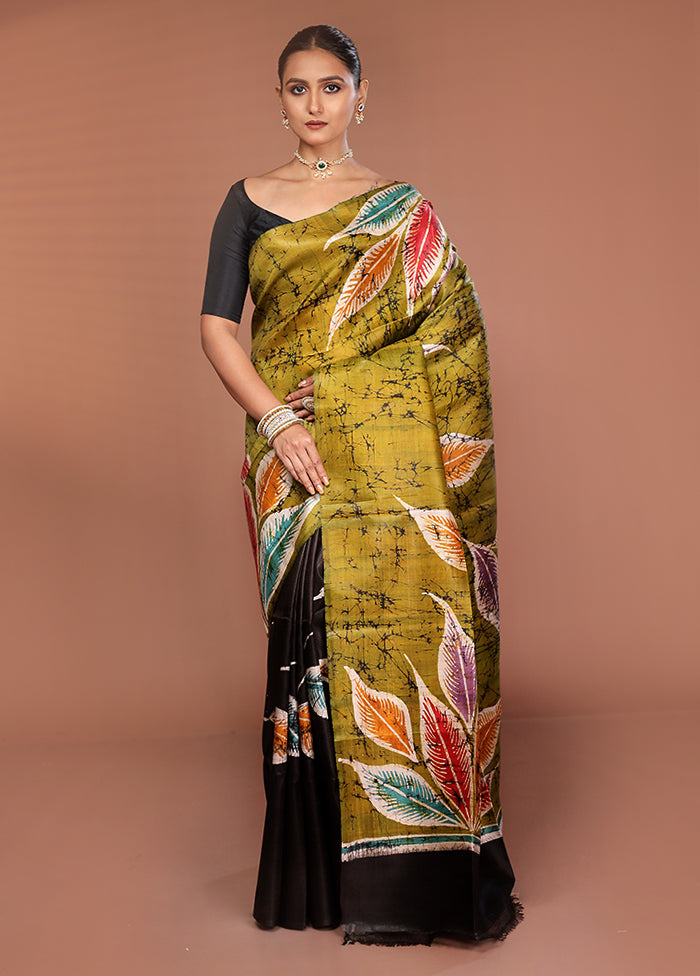 Multicolor Printed Pure Silk Saree Without Blouse Piece