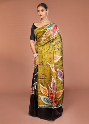 Multicolor Printed Pure Silk Saree Without Blouse Piece