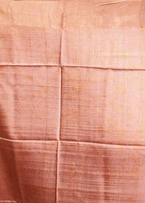 Yellow Handloom Tussar Pure Silk Saree With Blouse Piece
