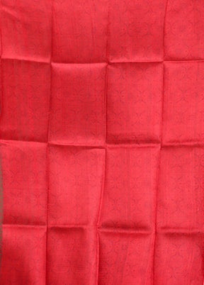 Red Printed Pure Silk Saree Without Blouse Piece