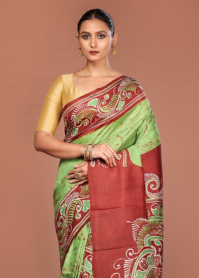 Multicolor Bishnupuri Pure Silk Saree Without Blouse Piece