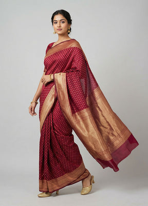 Purple Kora Silk Saree With Blouse Piece