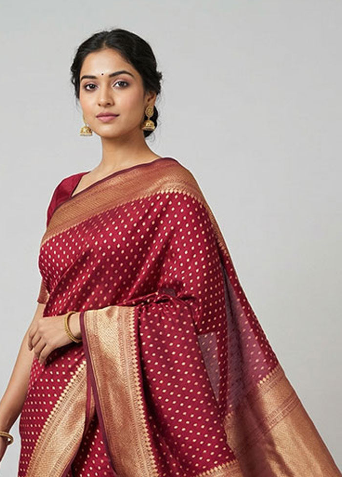 Purple Kora Silk Saree With Blouse Piece