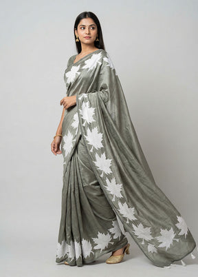 Green Matka Silk Saree With Blouse Piece