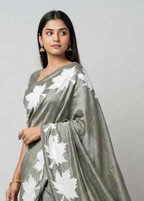 Green Matka Silk Saree With Blouse Piece