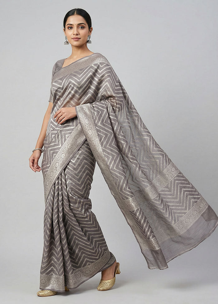 Purple Dupion Silk Saree With Blouse Piece