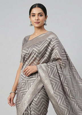 Purple Dupion Silk Saree With Blouse Piece