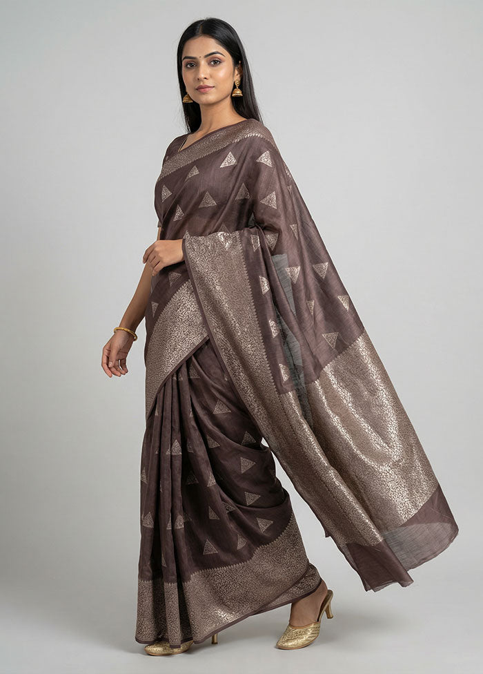 Cream Dupion Silk Saree With Blouse Piece