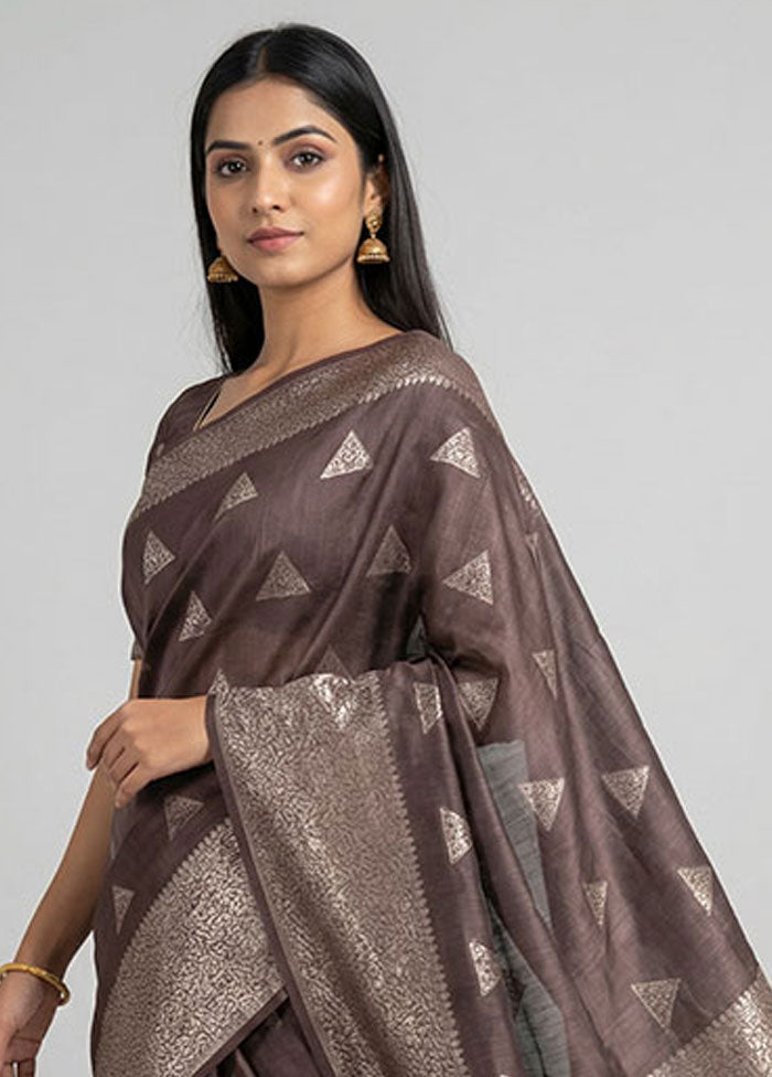 Cream Dupion Silk Saree With Blouse Piece