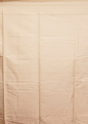 Cream Cotton Saree With Blouse Piece