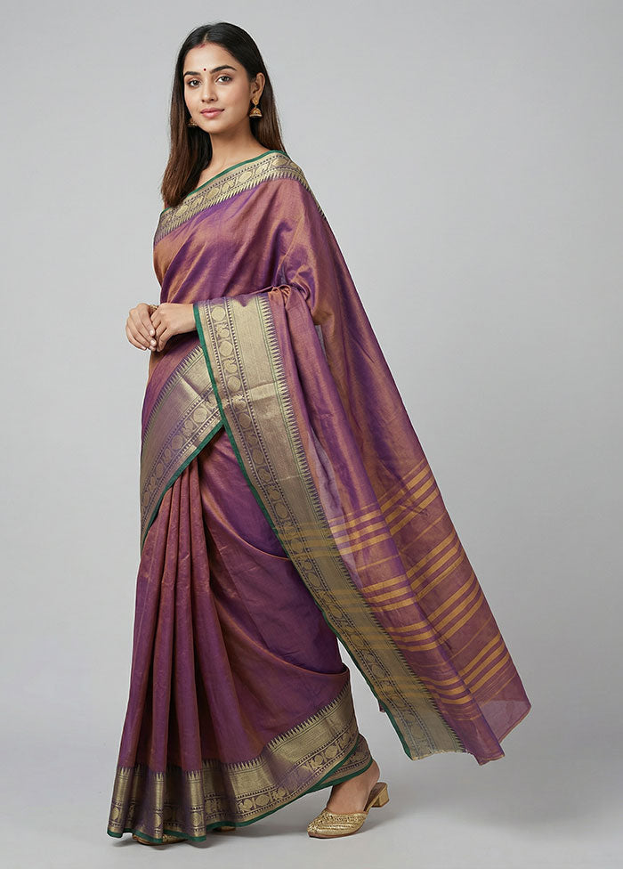 Pink Cotton Saree With Blouse Piece