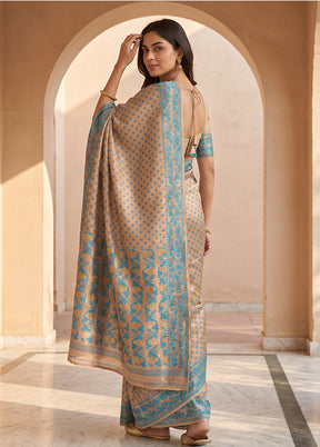 Cream Jamdani Cotton Saree Without Blouse Piece