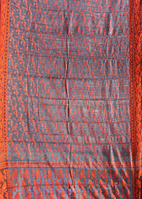 Grey Jamdani Cotton Saree Without Blouse Piece