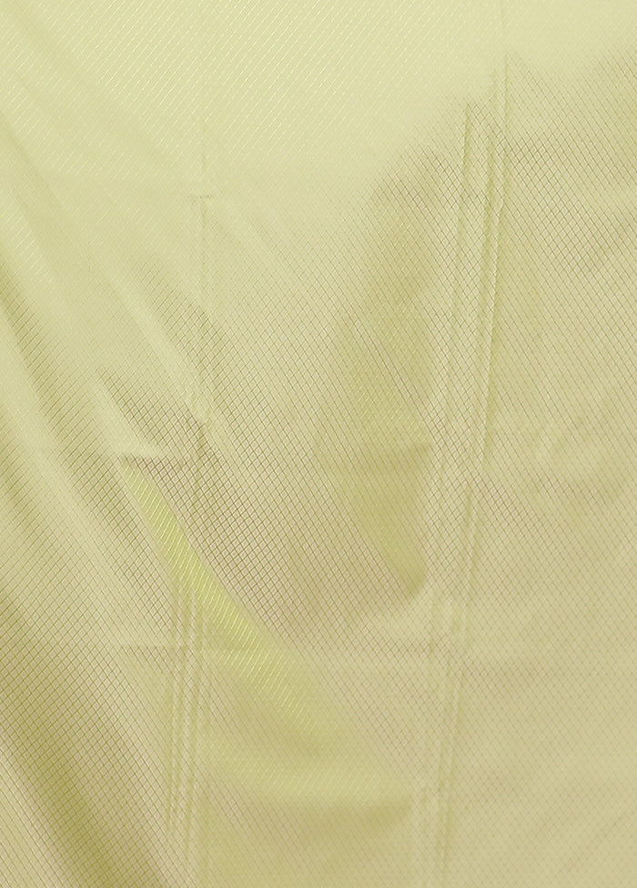 Cream Jamewar Silk Saree With Blouse Piece