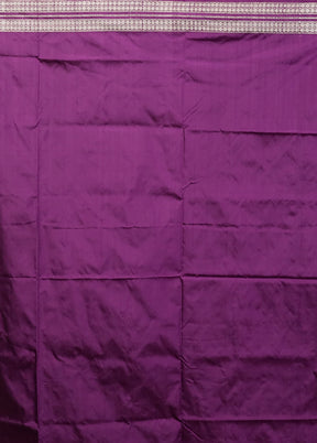 Purple Handloom Bomkai Pure Silk Saree With Blouse Piece