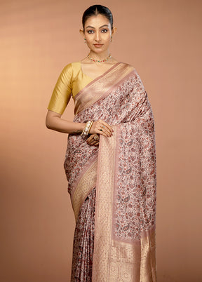 Cream Dupion Silk Saree With Blouse Piece